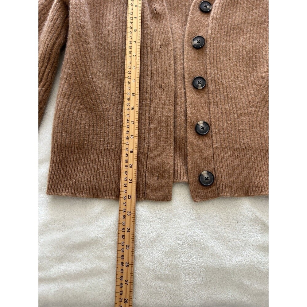 Everlane Womens Cardigan XS Felted Merino Sweater Chunky KNIT DEEP CAMEL COLOR - Picture 7 of 15